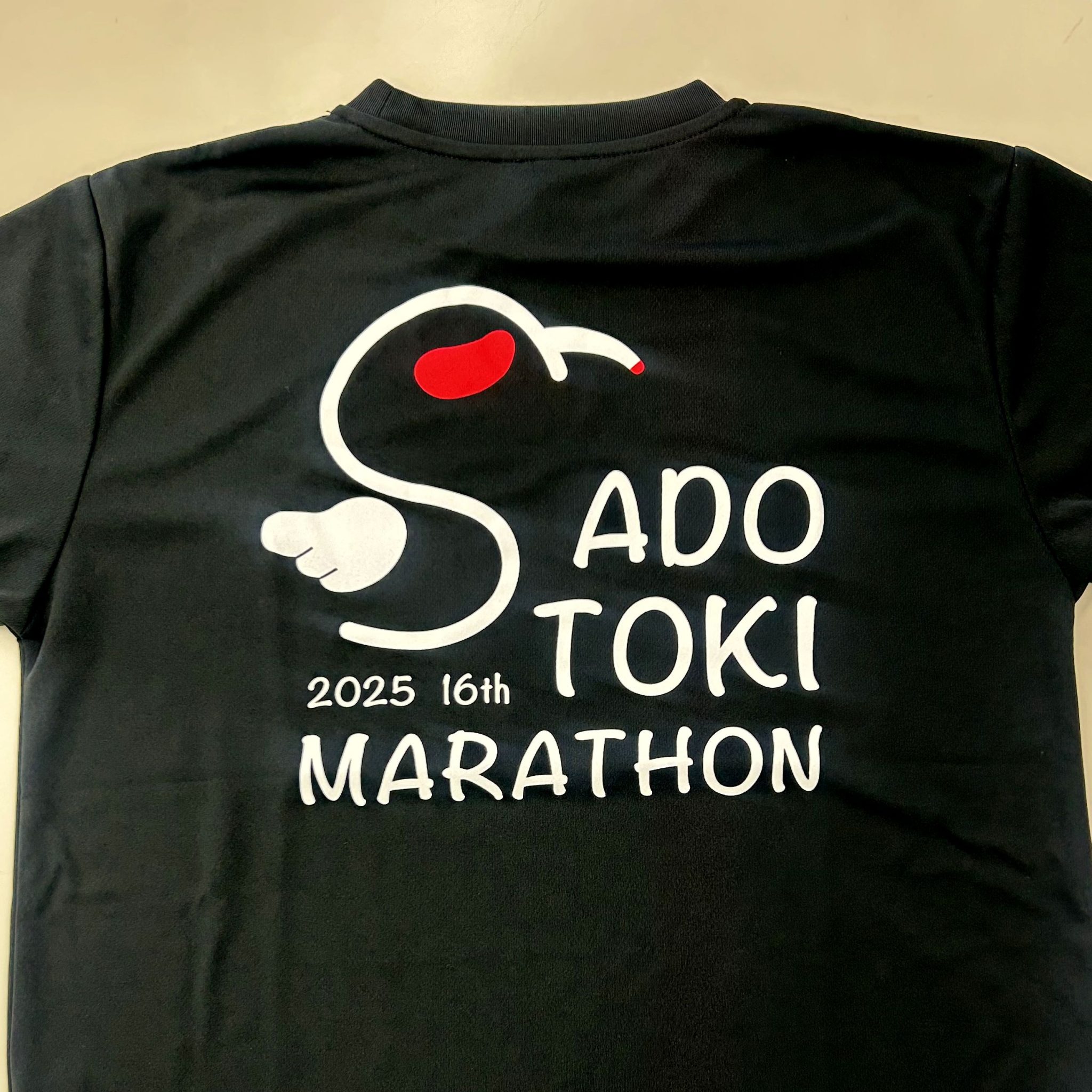 NCAD生がデザインした「佐渡トキマラソンTシャツ」です